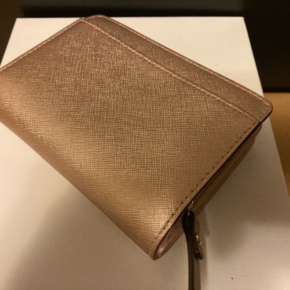 Kate Spade Rose Gold Pink Laurel Way bi fold wallet coin purse - Picture 6 of 7